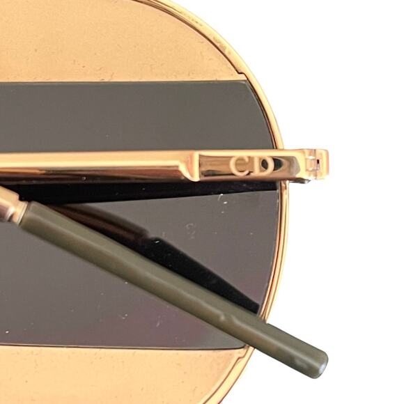 Christian Dior Split 1 Aviator Sun Glasses Shades 00085 Made In Italy Gold Green - Picture 2 of 12